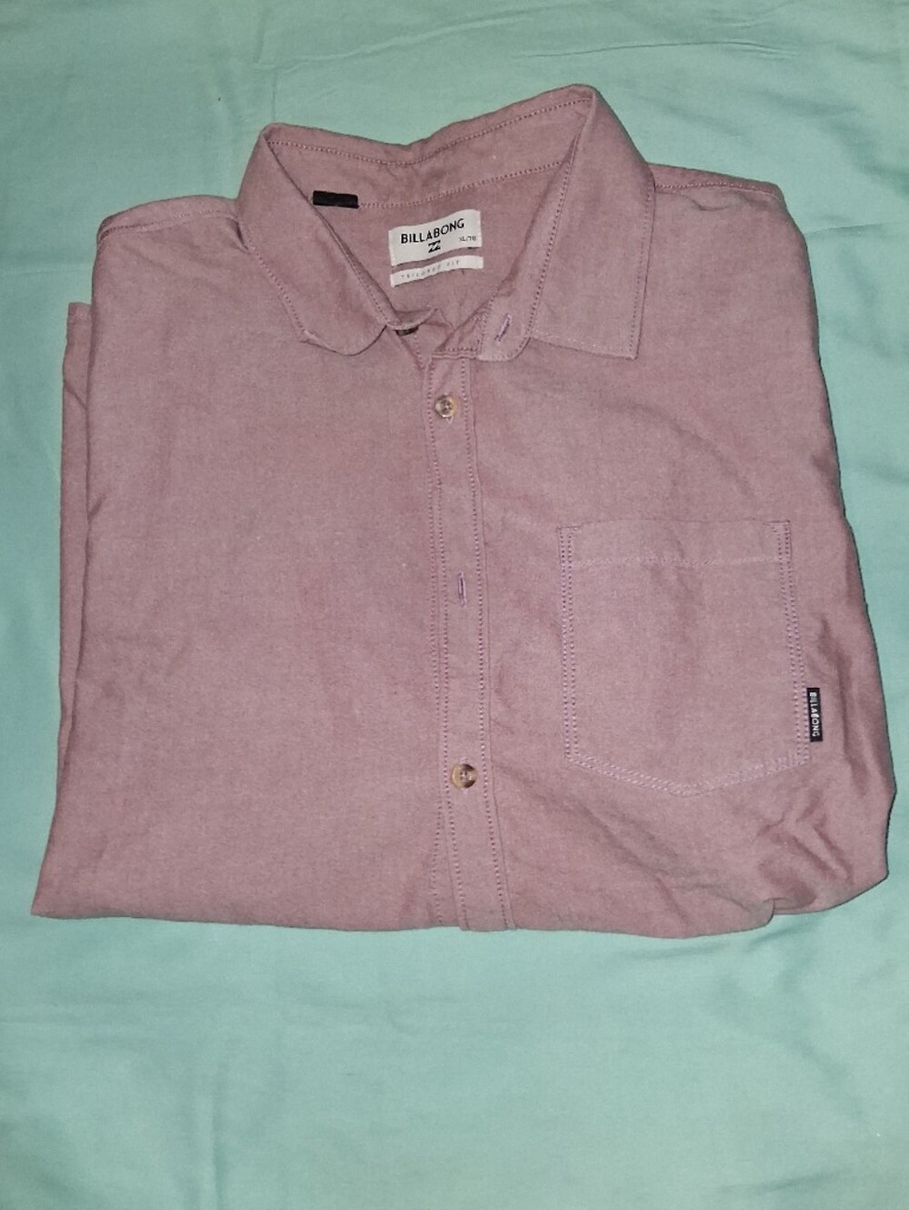 💜 Mens Billabong Muted Purple Button-Front Shirt Classy Fitted Stylish Small